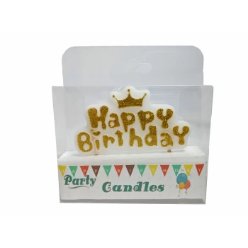 Свечка Happy Birthday золото