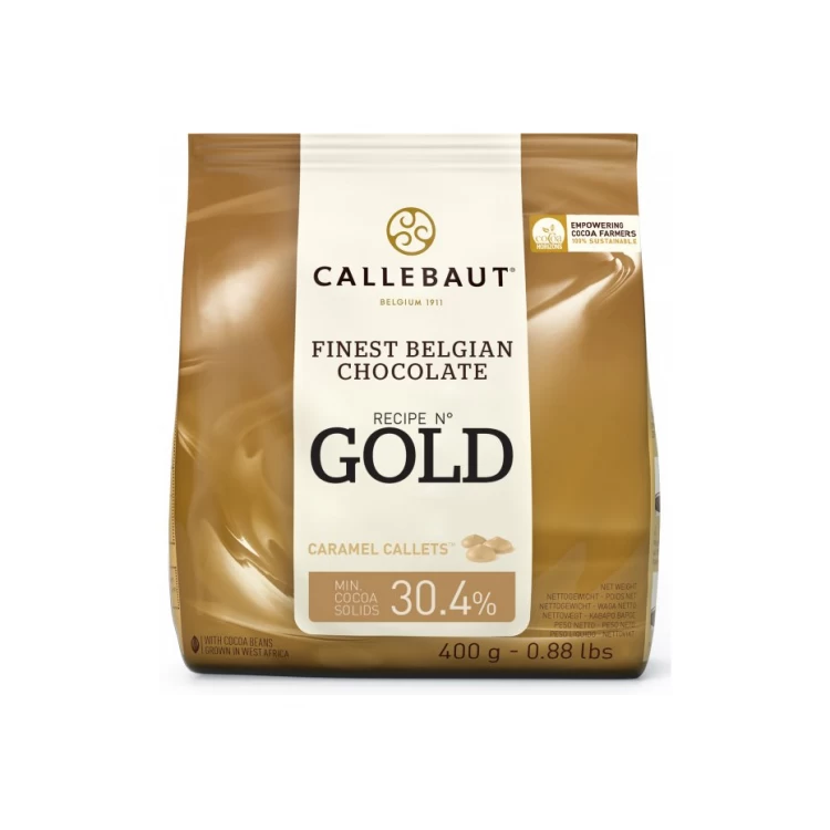 Бельгийский Белый шоколад с карамелью Callebaut Gold 400 грамм