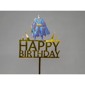 Зеркальный топпер Happy Birthday Бетмен