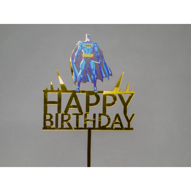 Зеркальный топпер Happy Birthday Бетмен