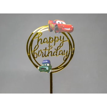 Дзеркальний топпер Happy Birthday Тачки