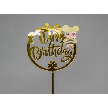 Зеркальный топпер Happy Birthday Кукла Лол