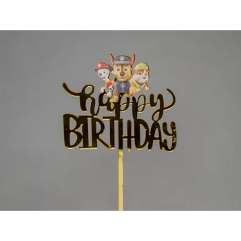 Зеркальный топпер Happy Birthday Щенячий Патруль