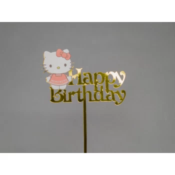 Дзеркальний топпер Happy Birthday Hello Kitty