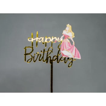 Зеркальный топпер Happy Birthday Спящая красавица
