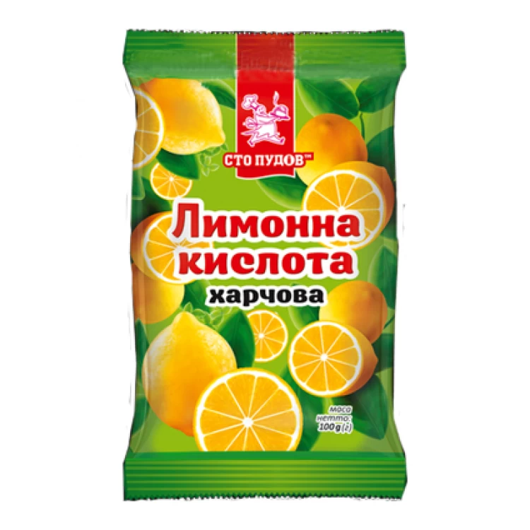 Лимонная кислота пищевая ТМ Сто пудов, 100гр