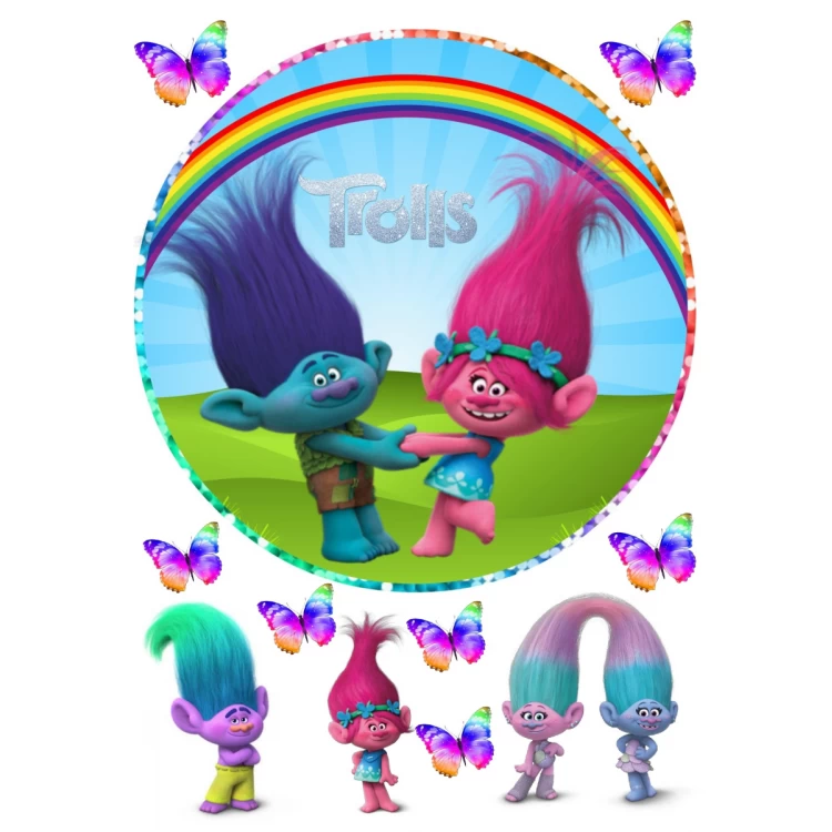 Вафельная картинка Trolls 1
