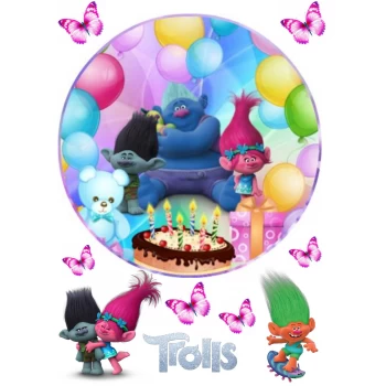Вафельна картинка Trolls 2