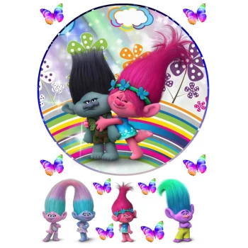 Вафельная картинка Trolls 3