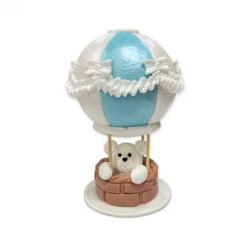 Сахарное украшение "Мишка на голубом воздушном шаре"