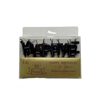 Набор свечей "Happy Birthday" чёрные