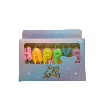 Набор свечей "Happy Birthday" разноцветные