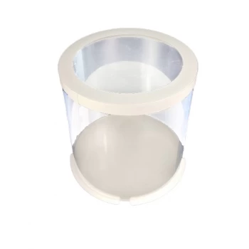 Коробка тубус 250х250 біла з прозорою кришкою (1 шт.)
