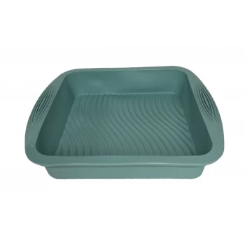 Силиконовая форма квадратная рифленая ГОЛУБАЯ
