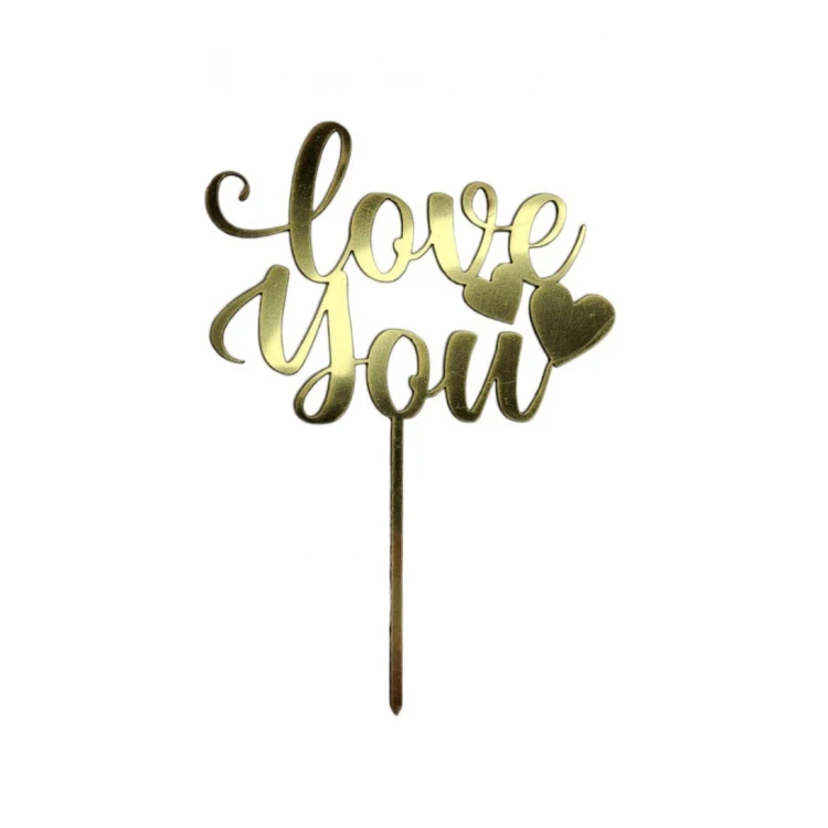Зеркальный топпер Love you с сердечком