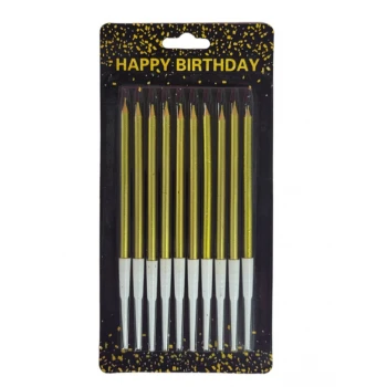 Свечи для торта Металлик ЗОЛОТО 10 шт.
