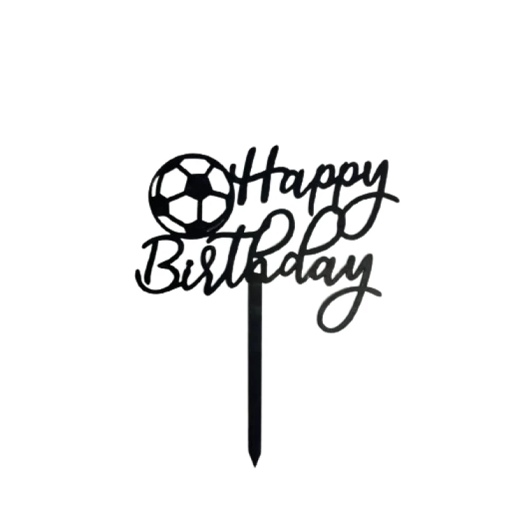 Топпер Happy Birthday МЯЧ (черный)