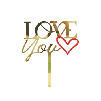 Топпер Love you (красное сердце)