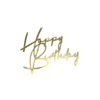 Топпер Happy Birthday бічний золото 2