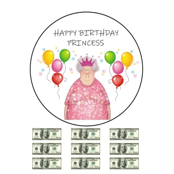 Вафельная картинка  Happy Birthday Princess