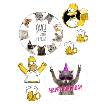 Вафельная картинка Happy Birthday БЕНТО
