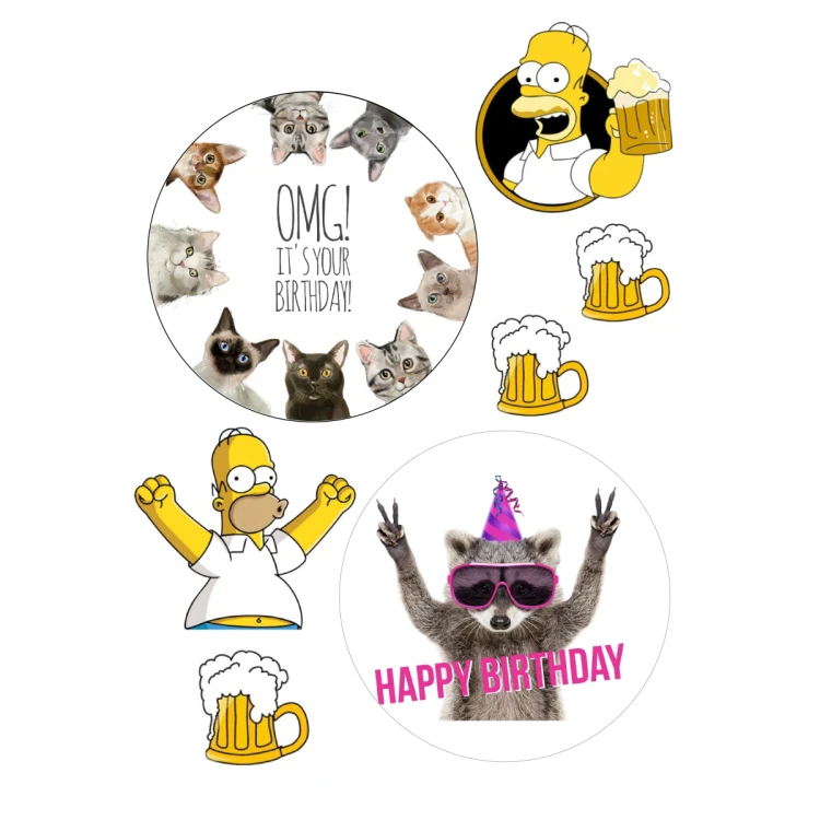 Вафельная картинка Happy Birthday БЕНТО