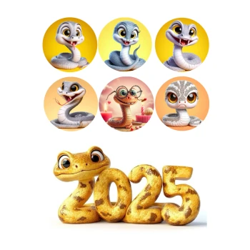 Вафельная картинка Символ 2025 года