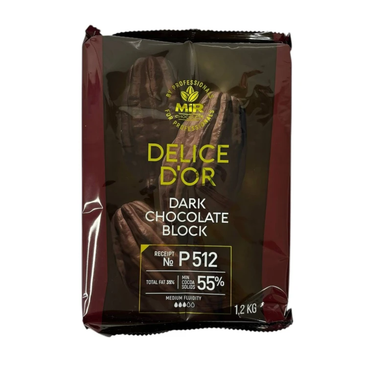 Шоколад P512 Delice D'or ЧЕРНЫЙ блок 1,2 кг