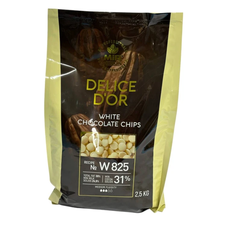Белый шоколад White W825 31% Delice D'OR 2,5 кг