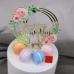 Зеркальный топпер золото "Happy Birthday" Розовые Розы 1 шт. - фото 3