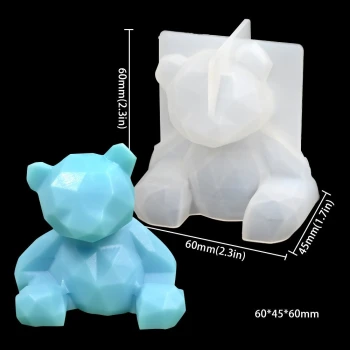 Силиконовый молд 3D Мишка граненный