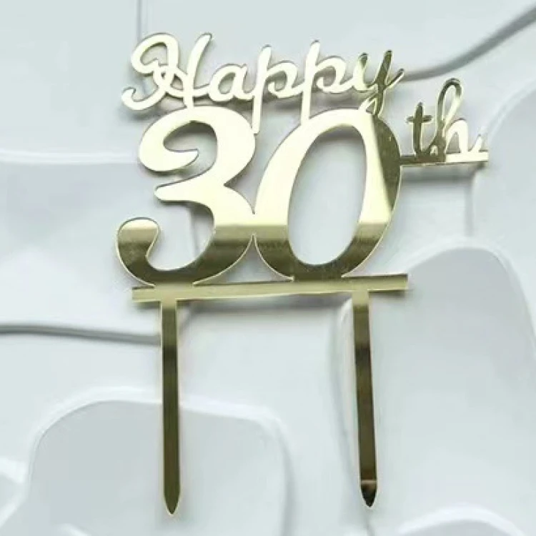 Зеркальный топпер ЗОЛОТО Happy 30-th