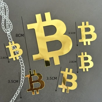 Набор зеркальных топперов Биткойн (6 шт)