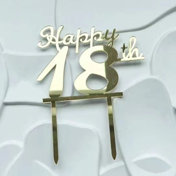 Зеркальный топпер ЗОЛОТО Happy 18-th