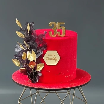 Дзеркальний топер Happy Birthday шестикутник МАЛЕНЬКИЙ золото