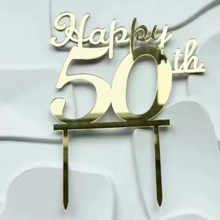 Зеркальный топпер ЗОЛОТО Happy 50