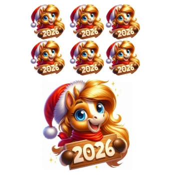 Вафельная картинка Лошадки 2026 №3