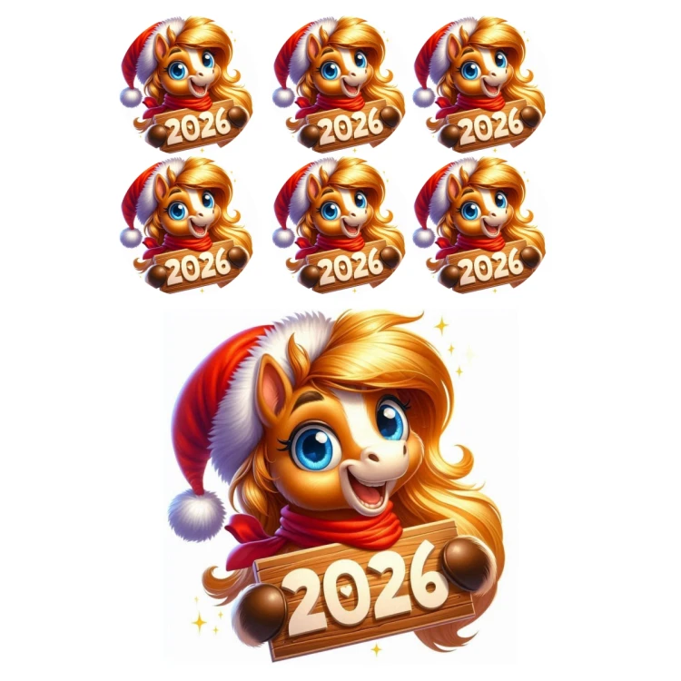 Вафельная картинка Лошадки 2026 №3