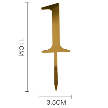 Зеркальный топпер цифра 1 ЗОЛОТО