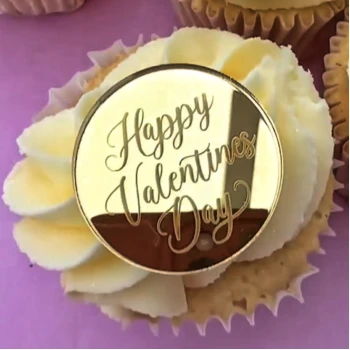 Зеркальный топпер  Happy Valentine's Day круг