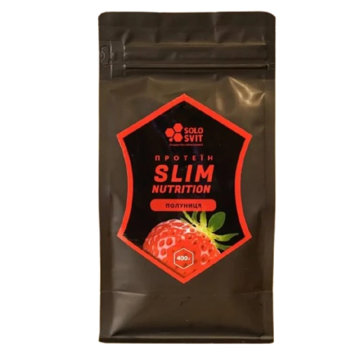 Протеин Slim Nutrition для похудения без сахара ТМ "SOLOSVIT" 400 г, вкус Клубника