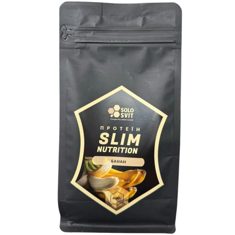 Протеин Slim Nutrition для похудения без сахара ТМ "SOLOSVIT" 400 г, вкус Банан