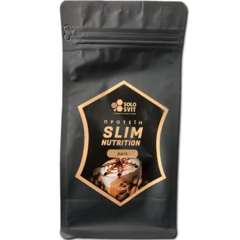 Протеїн Slim Nutrition для схуднення без цукру ТМ "SOLOSVIT" 400 г, смак Латте