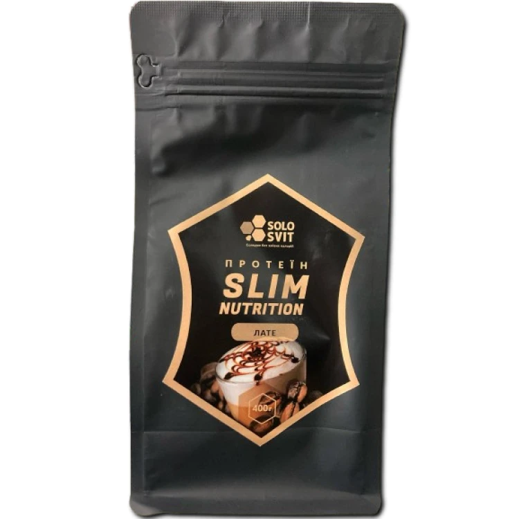 Протеин Slim Nutrition для похудения без сахара ТМ "SOLOSVIT" 400 г, вкус Латте