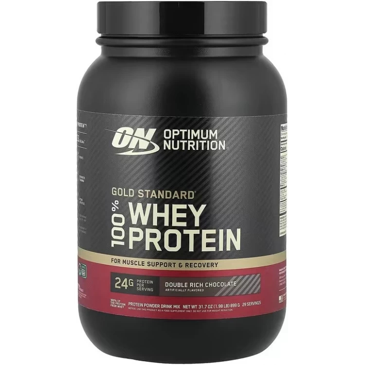 Сывороточный изолят, Optimum Nutrition, 100% Whey Gold Standard - 909 г - Двойной шоколад