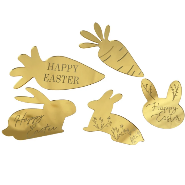 Набор зеркальных топперов Happy Easter