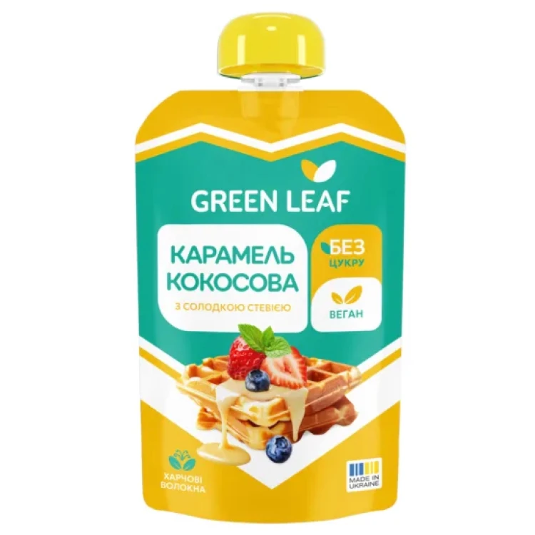 Карамель кокосовая со сладкой стевией 90г GREEN LEAF