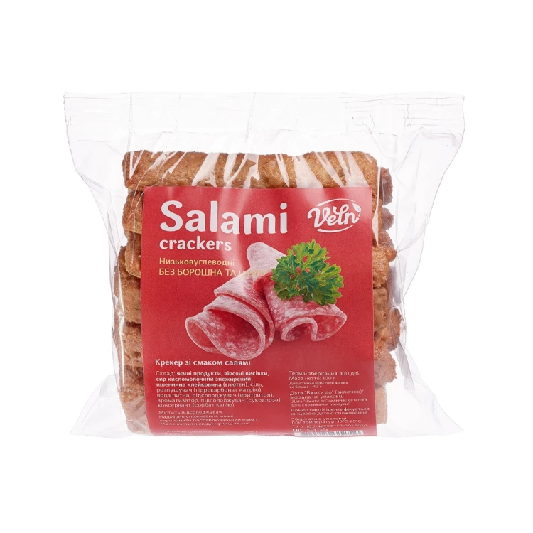 Низкоуглеводные крекеры со вкусом САЛЯМИ тм “VELN”/ “Велн”, без муки, 100 г