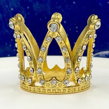 Металева корона ЗОЛОТО маленька з камінням