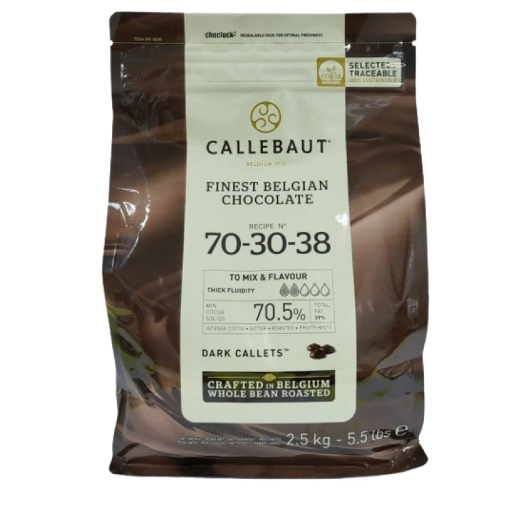 Бельгийский Черный шоколад 70 % Barry Callebaut 2,5 кг